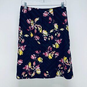 Banana Republic Skirt Size 4P Womens Floral Wrap Zíper Pleated Front A Line